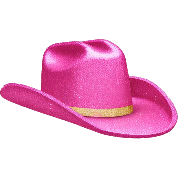pink cowboy hat with glitter emoji
