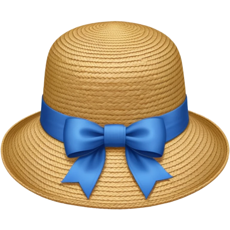 lady's hat with a blue bow emoji