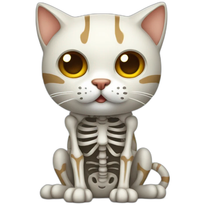Cat in skeleton body emoji