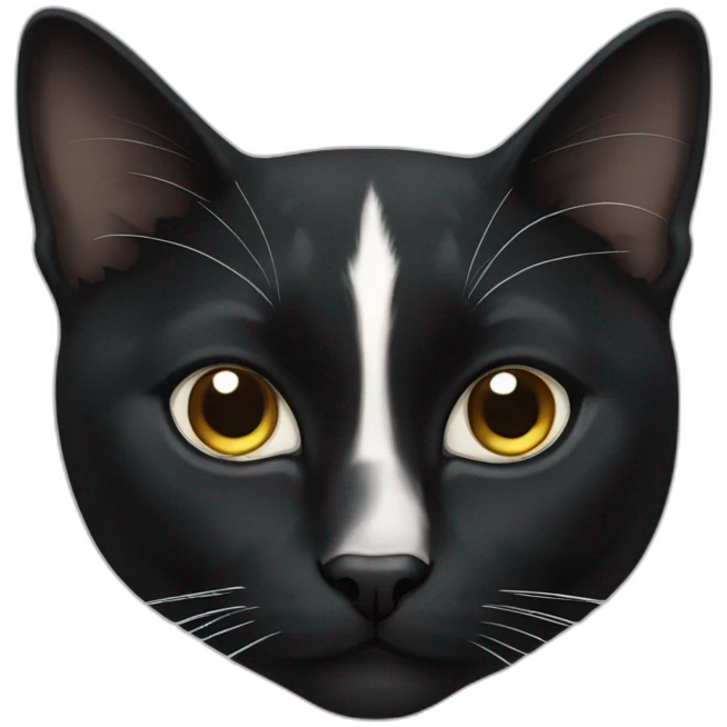 Tuxedo cat with black nose emoji