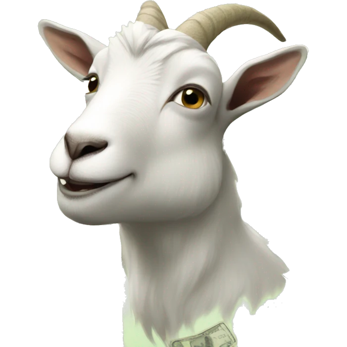 Goat with money emoji