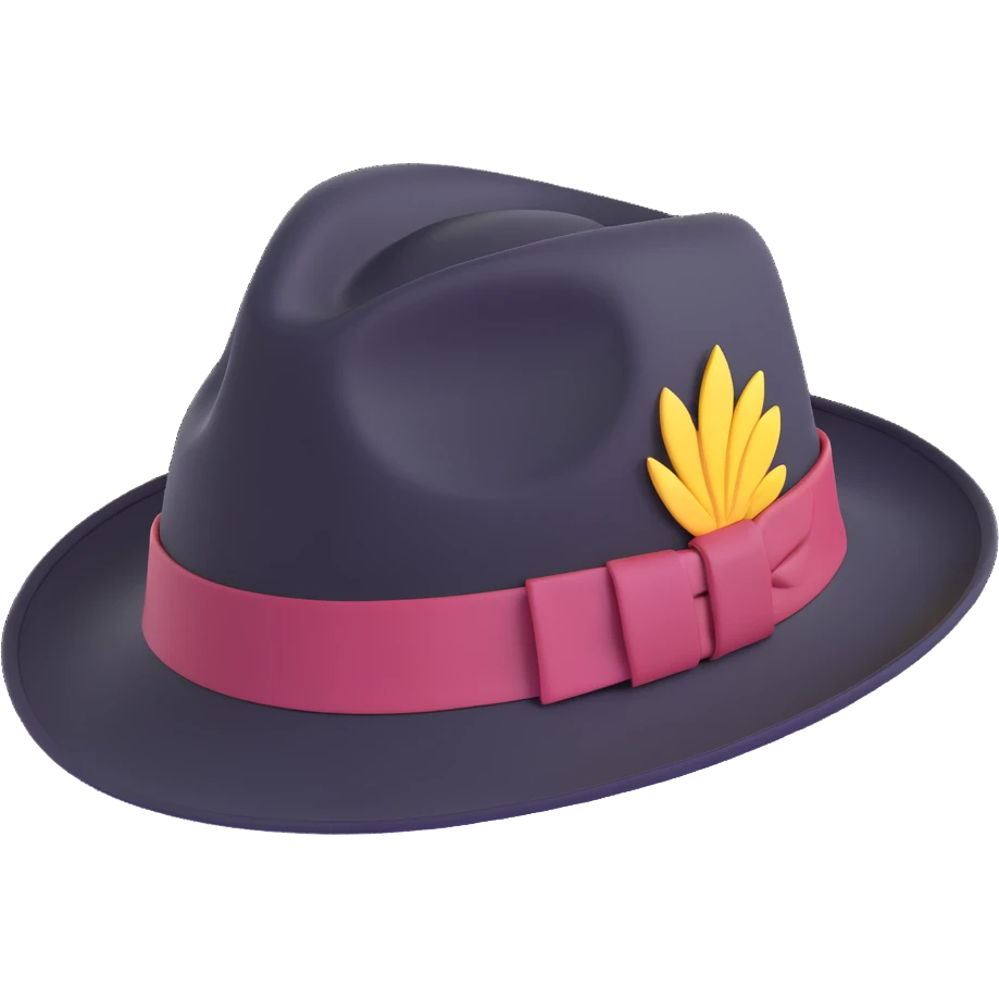trilby hat viewed from the front emoji
