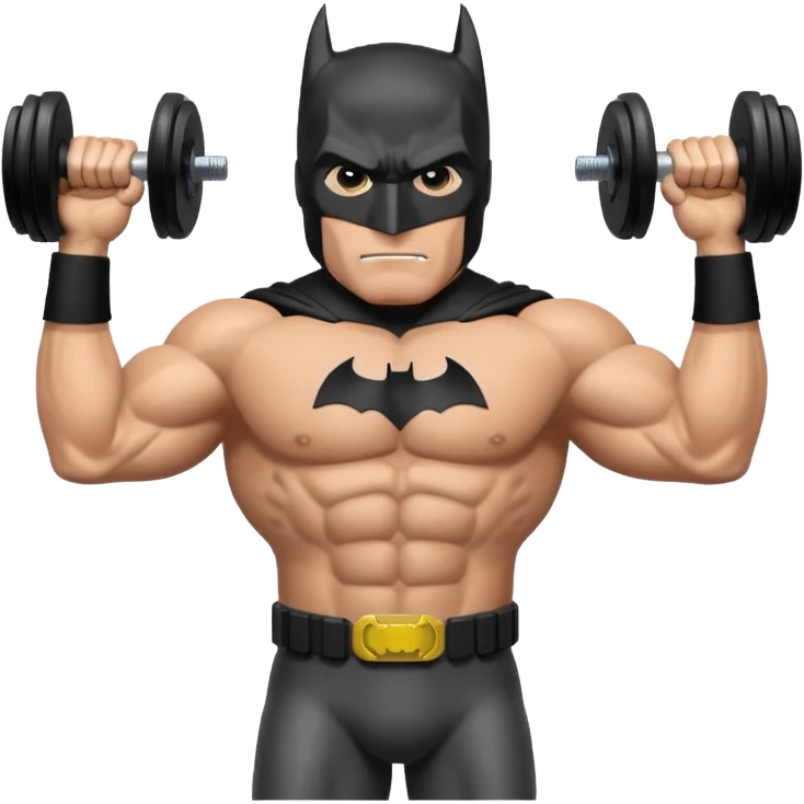 Batman lift dumbbell emoji