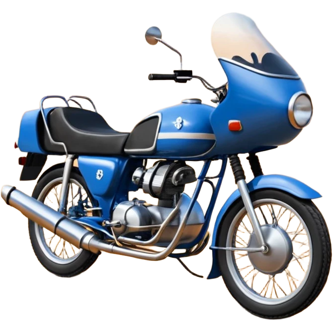 Глянцевая игрушечная ракета в сине-оранжевых цветах, взлетающая вверх, оставляющая за собой красивый след из облачков дыма. Символ быстрого прогресса emoji