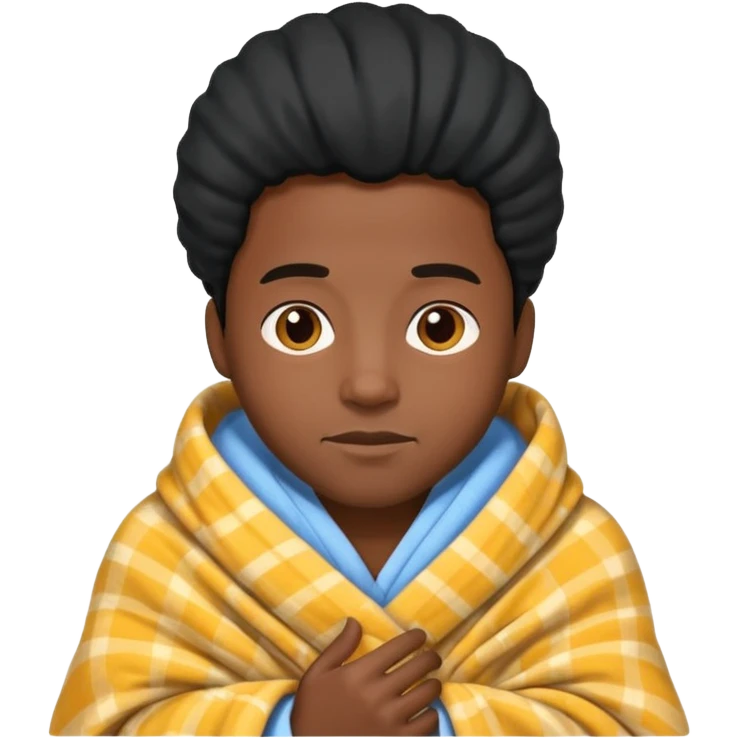 Black Man wrapped in blanket emoji