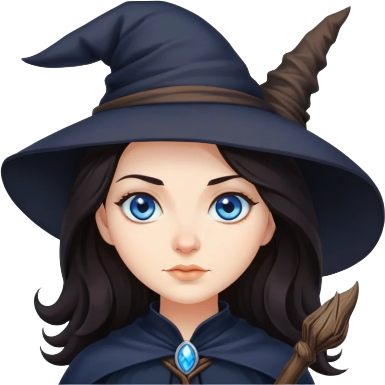 witch with dark hair and blue eyes emoji
