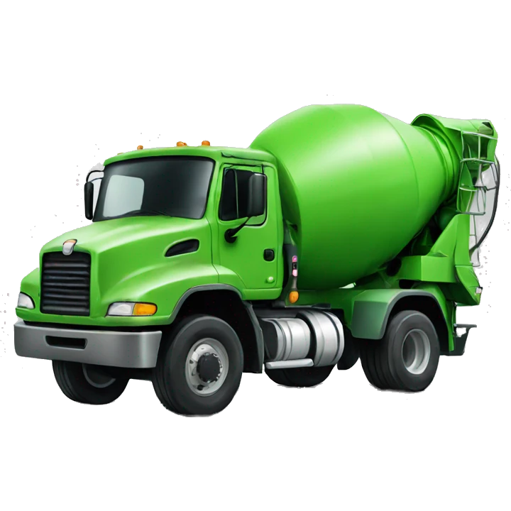 green concrete mixer truck emoji