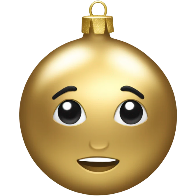 A metallic Christmas gold ornament emoji