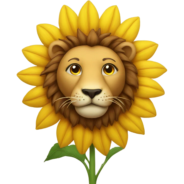 Lion sunflower  emoji