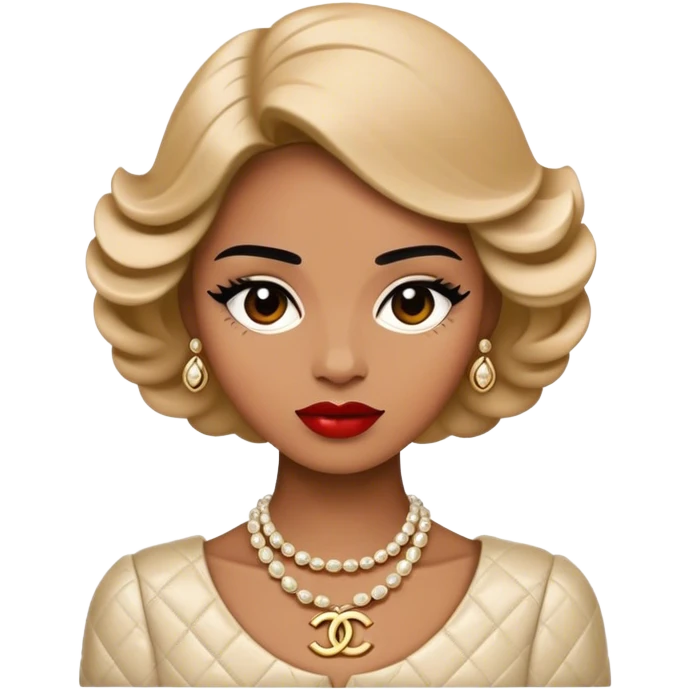 Cinematic Realistic Chanel Pop Culture Emoji, depicted with timeless elegance and iconic style rendered with luxurious textures and dynamic, sophisticated lighting. emoji