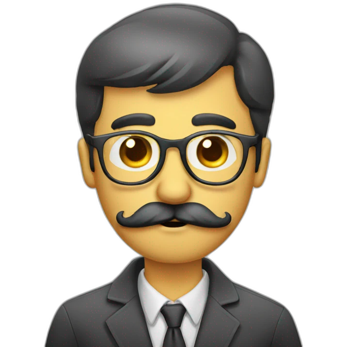 glasses and mustache man with questioning face emoji