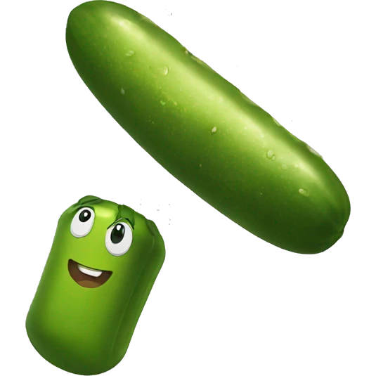 A pickle doing a backflip emoji