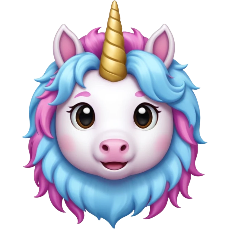 unicorn, cute, adorable, simple emoji