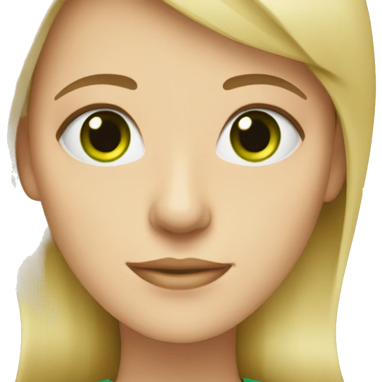 Blonde and green eye teacher emoji