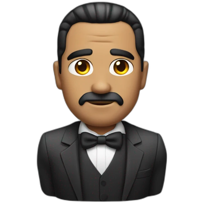 jose the god father with black slick back hair with no mustachce emoji