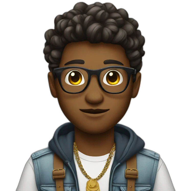 cool hipster boy with accessories emoji