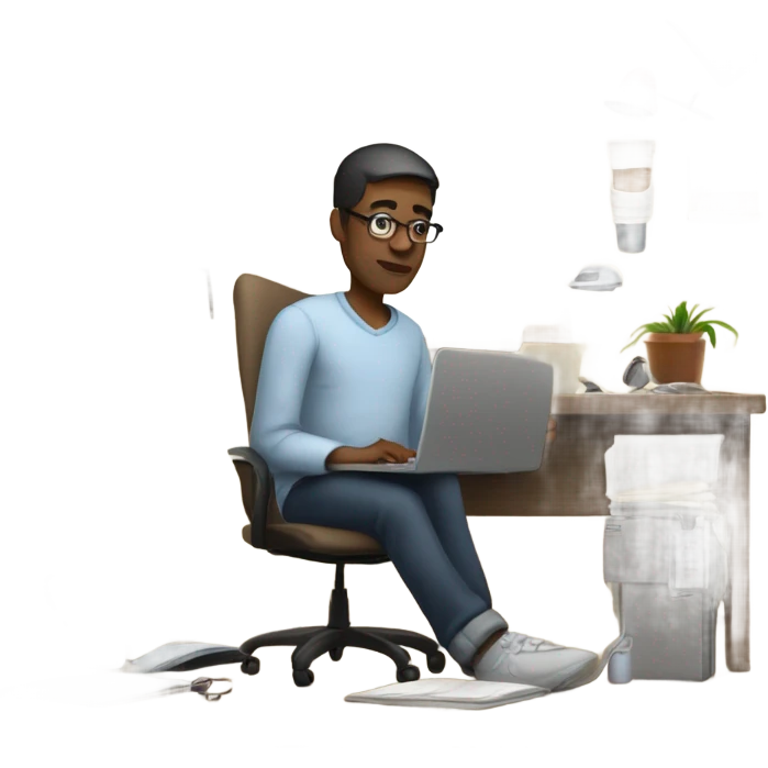 man working remotely from home emoji