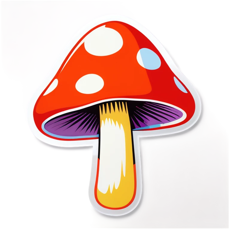 Pop art mushroom emoji