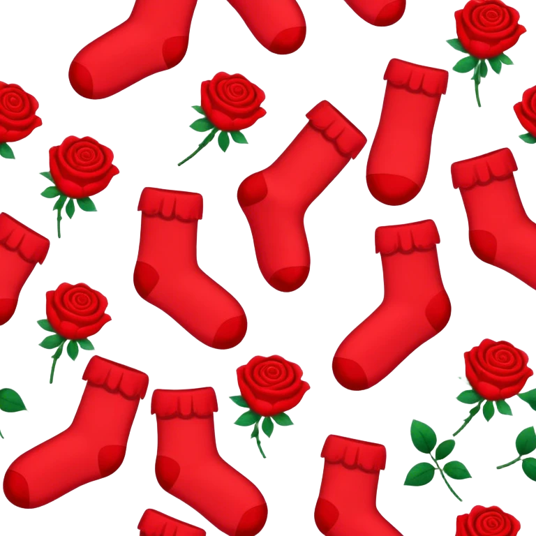 A red socks with red roses partern emoji