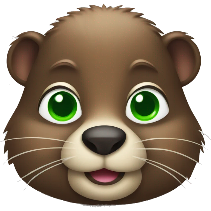 cute beaver with green eyes  emoji