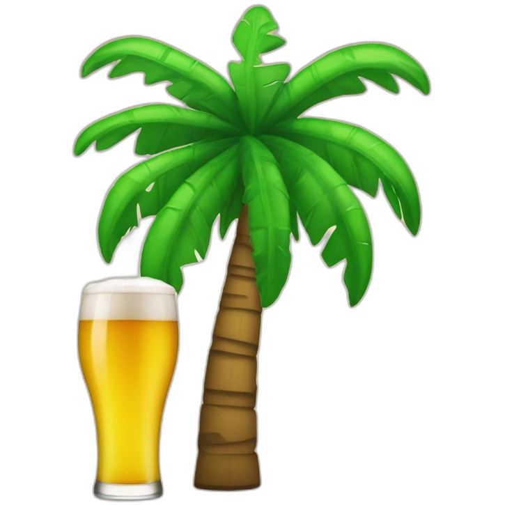Cerveza y una palmera emoji