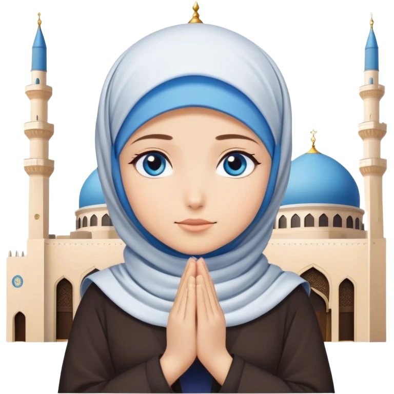 Turkish beautiful finish Konya girl blue eyes with hijab dua in mekka  emoji