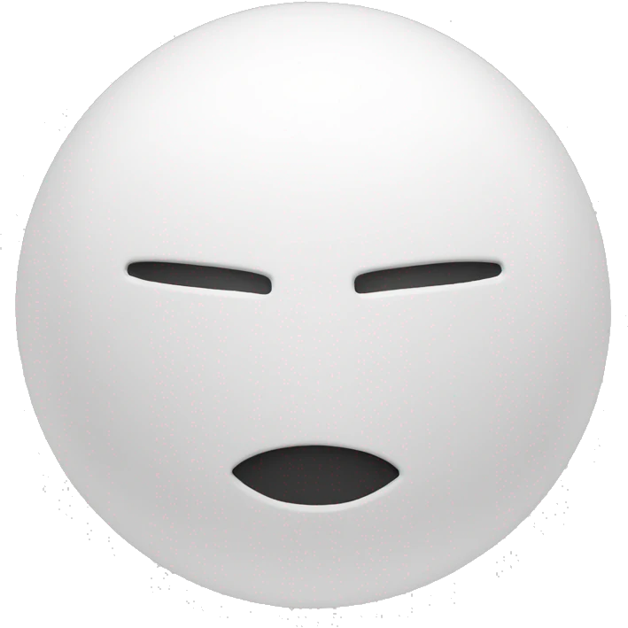 a white sphere that has face and body emoji