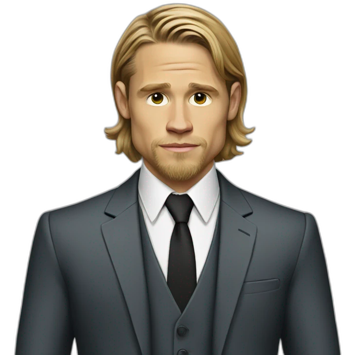 charlie hunnam cartoon wearing suit emoji