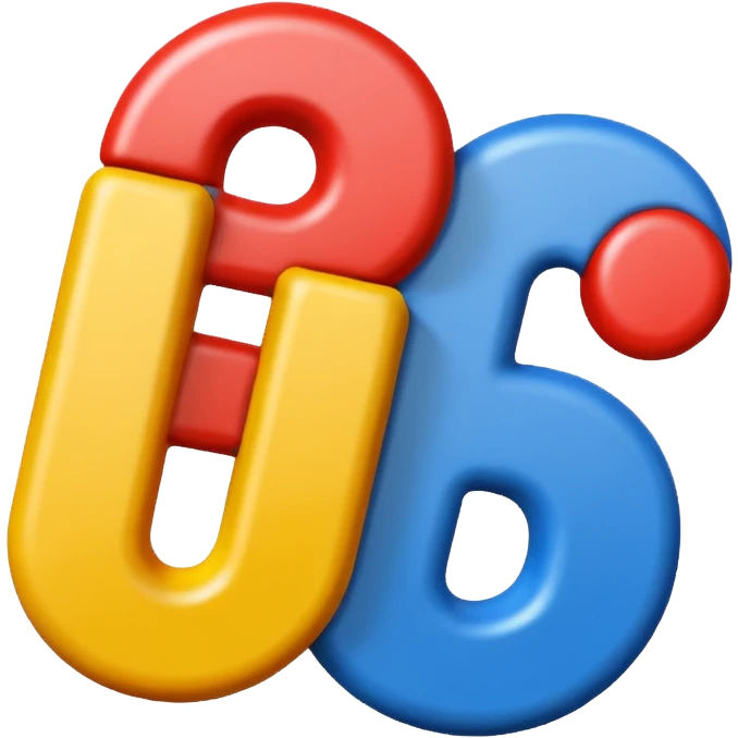 the word BLOG in bright primary colors, traditional emoji style, slight 3D effect emoji