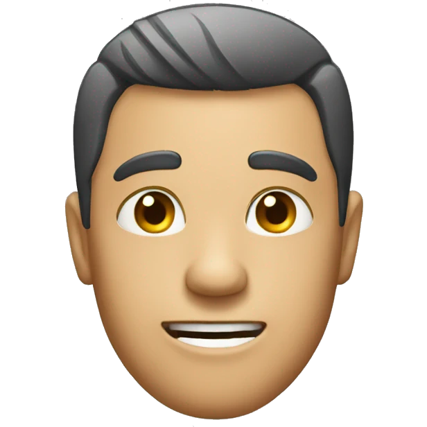 a cheeky man with a straight haircut  emoji