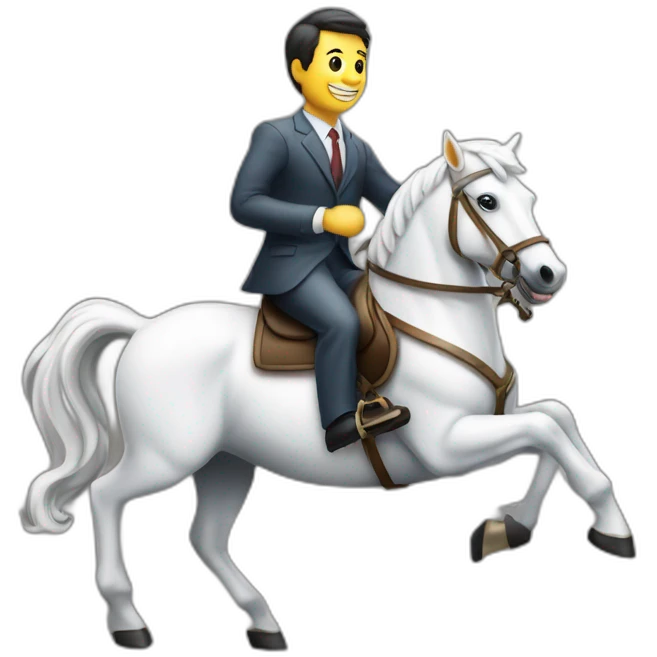 banker sittin on the white horse galloping emoji
