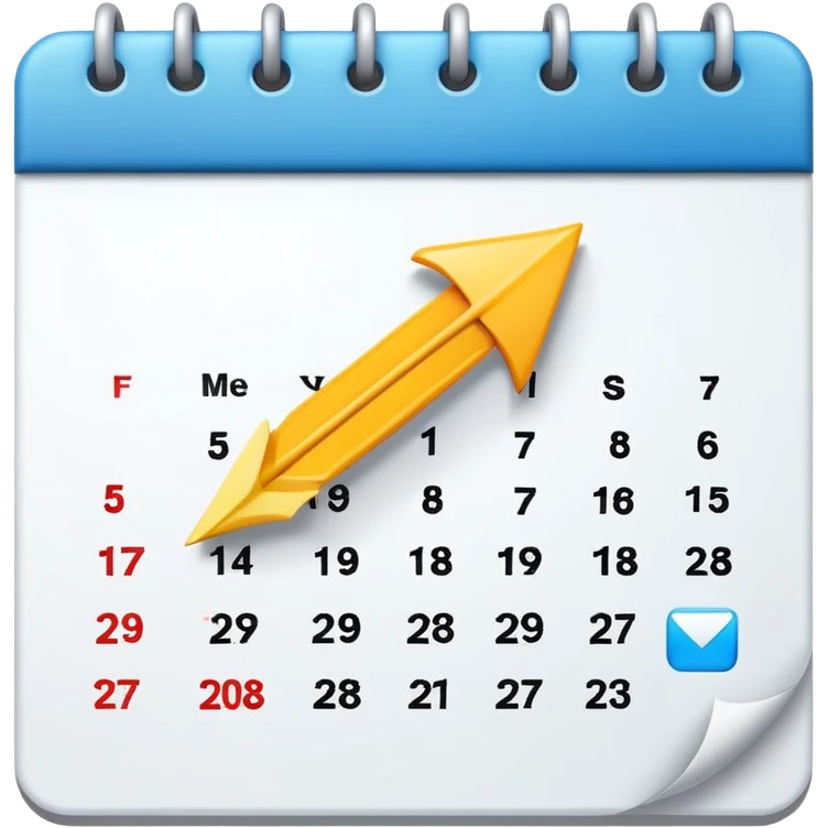 calendar with arrow showing rescheduling emoji