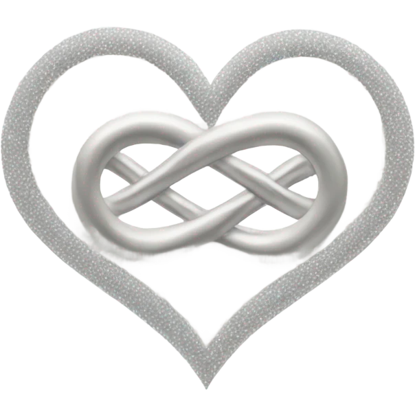 White heart with a silver infinity sign and stars  emoji