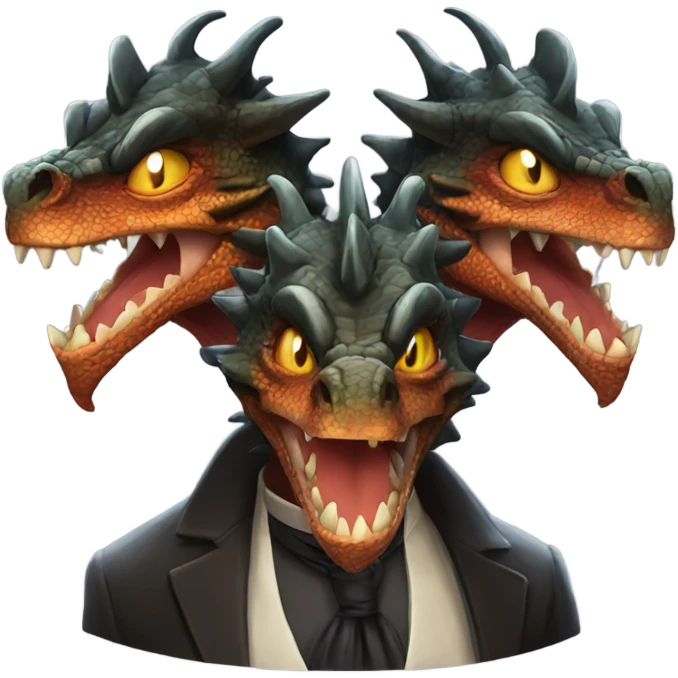 Classy three headed dragon emoji