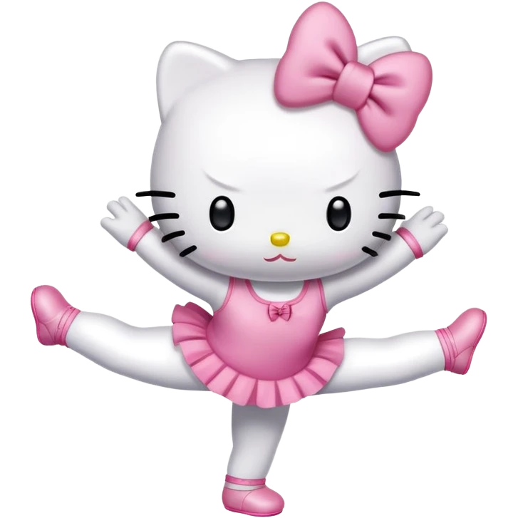 Hello Kitty doing a gymnastics walkover emoji