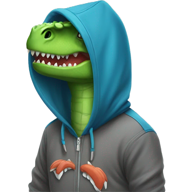 Dinosaure with hoodie  emoji
