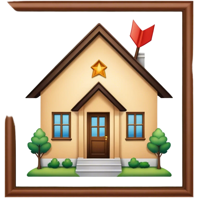 the arrow going up behind the house emoji