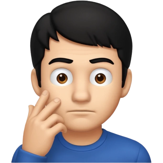 only mario's head thinking with his hand on his chin emoji