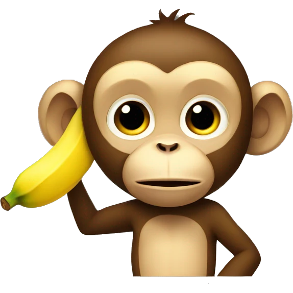 monkey with banana emoji