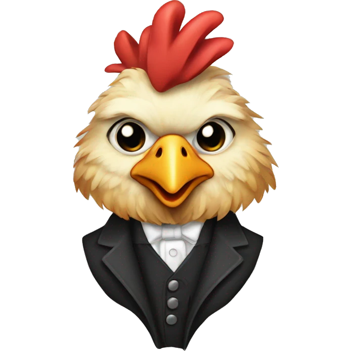 A chicken whose dapper af emoji
