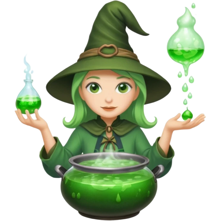green witch cooking potion emoji