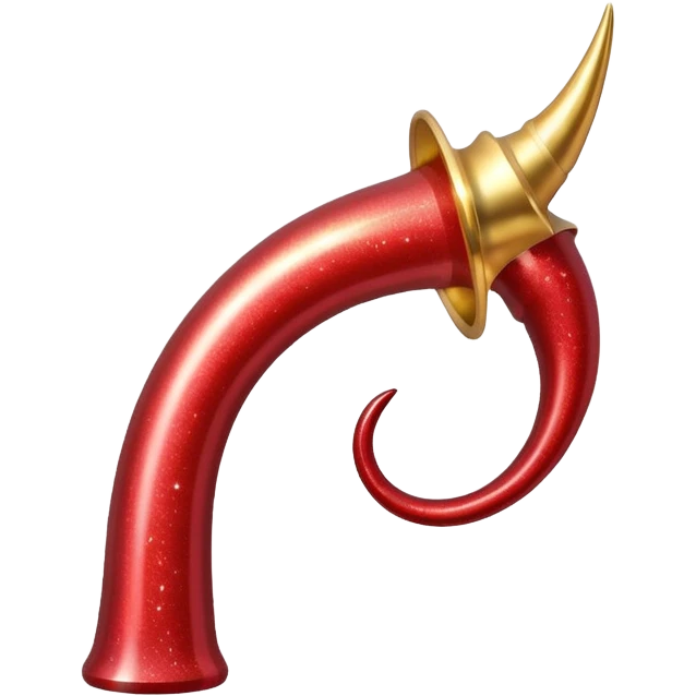 red glitter horn emoji