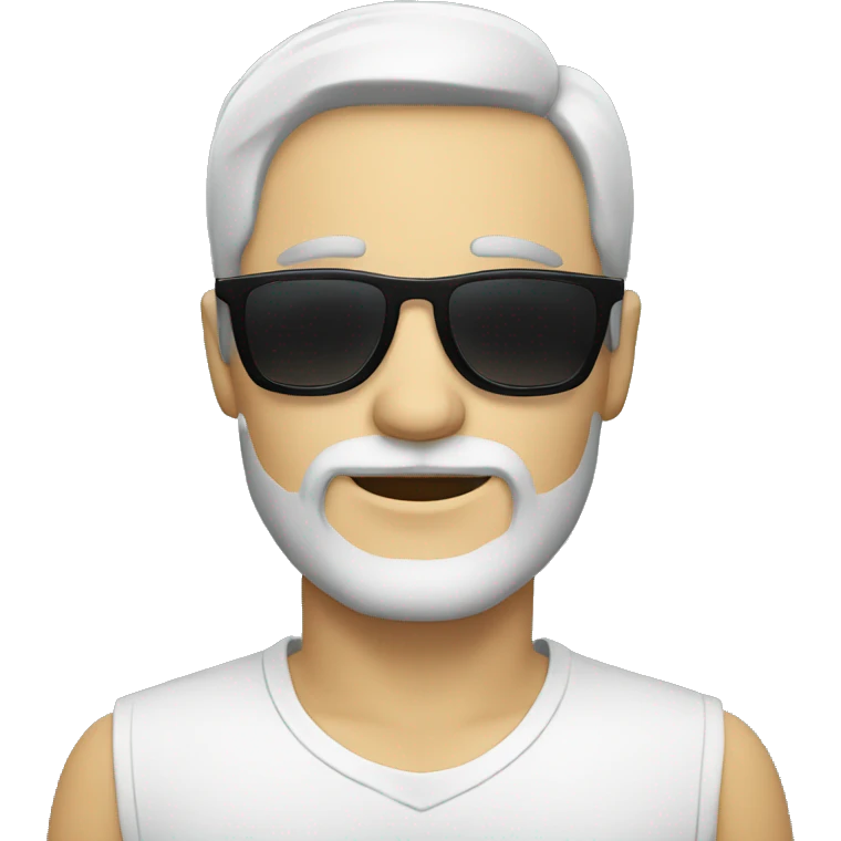 a man, with white skin, with a beard wearing black sunglasses emoji