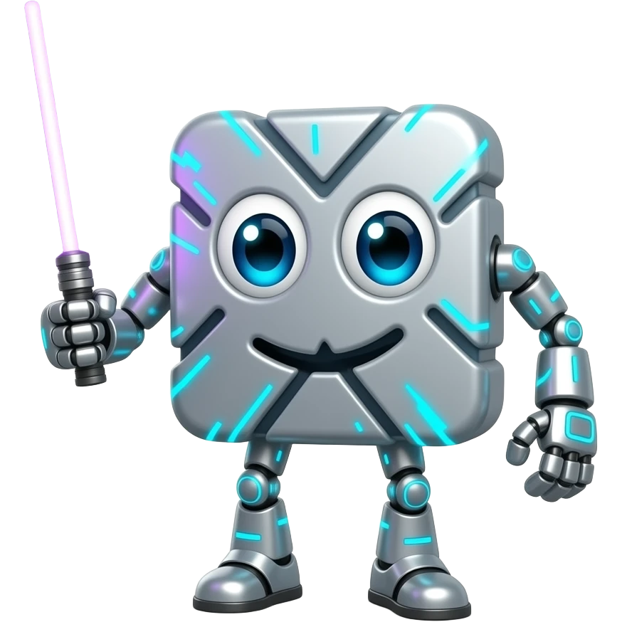 anthropomorphic multiplication sign holding a lightsaber emoji