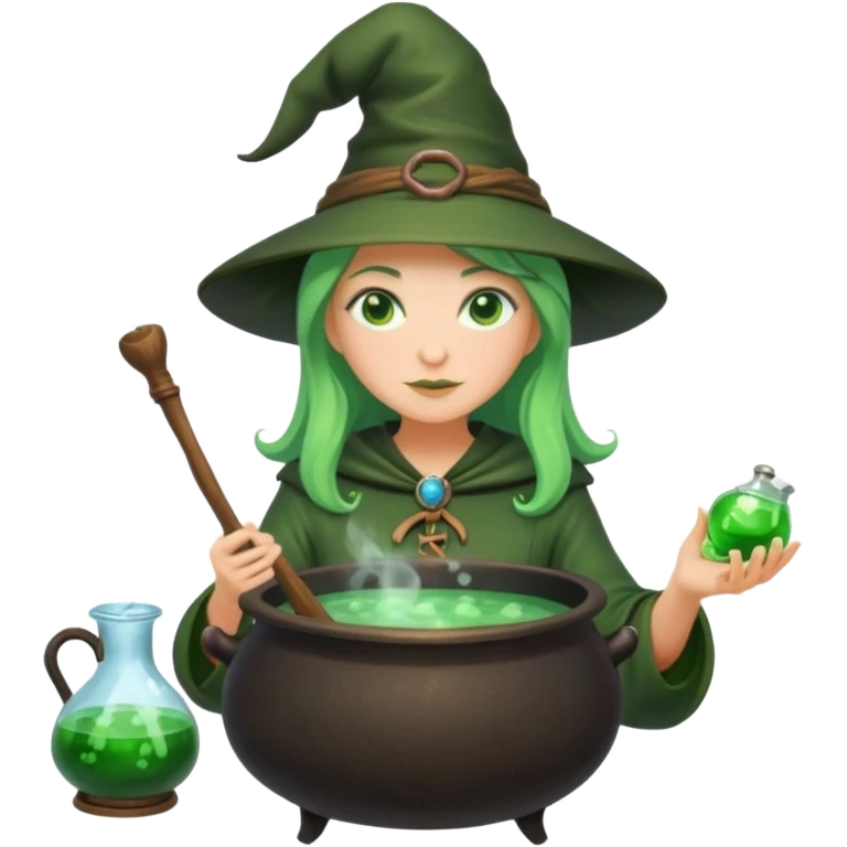 green witch cooking potion emoji