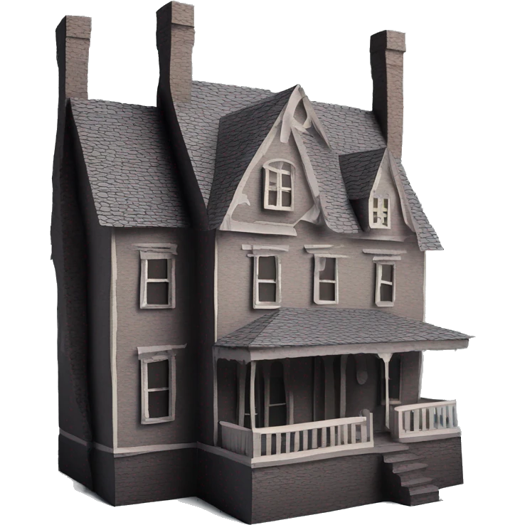 Papercraft. Haunted Addams house. Dilapidated  emoji