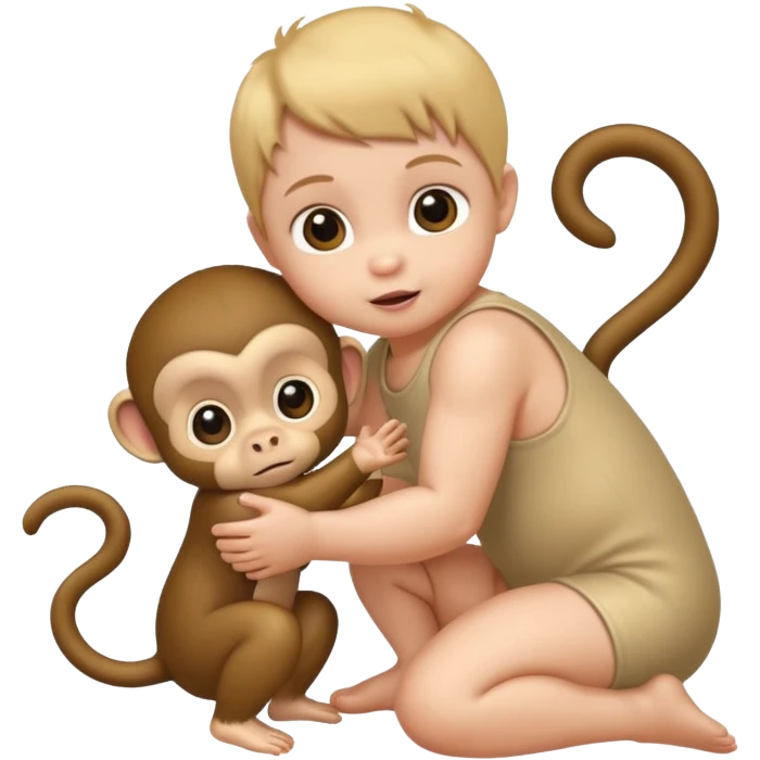 Baby with Monkey. emoji