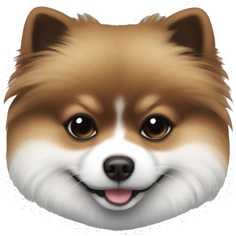 Sleeping dark grey and brown white white mouth pomeranian emoji