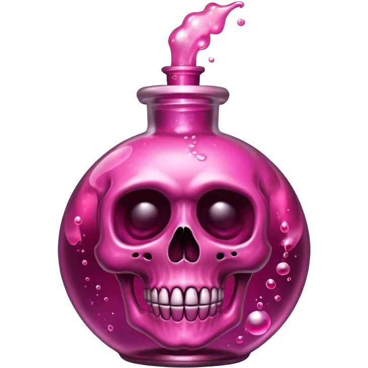 glitter toxic pink potion with dead symbol
 emoji