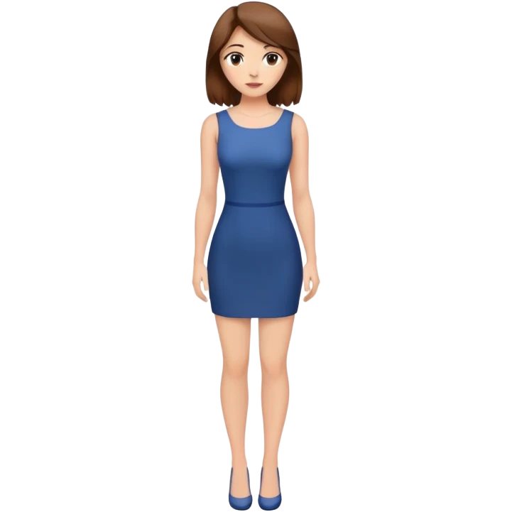Full body attractive woman brown hair tight dress emoji